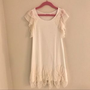 Sister Sam formal silk voile embellished ruffles dress Size 14